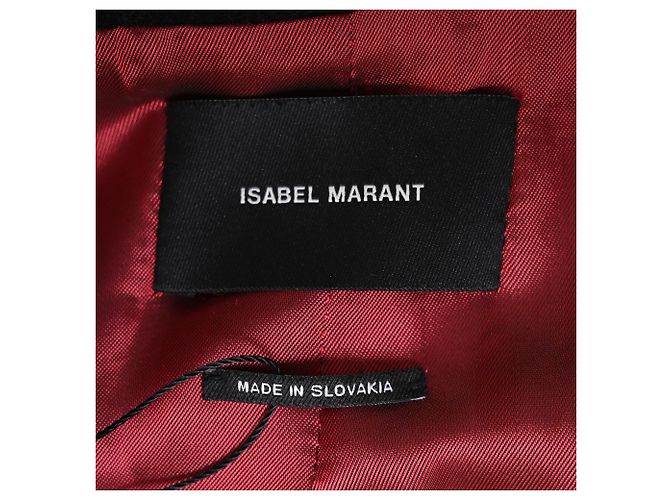 Doppelt gefütterter Mantel von Isabel Marant mit Taschen aus schwarzer Wolle - Ansicht 4