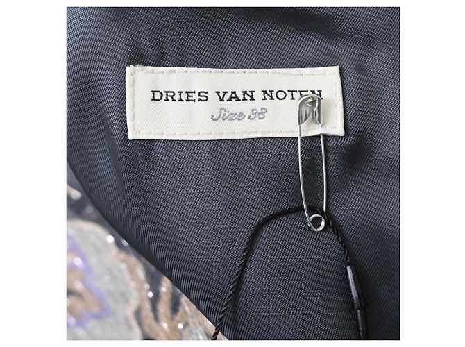 Abrigo Largo Dries Van Noten en Lana con Estampado Floral - vista 4