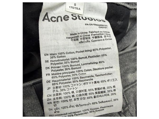 Jeans reto Palma Patch em algodão cinza da Acne Studios - vista 5