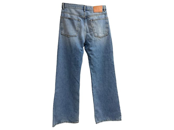 Jeans a gamba larga strappati in cotone blu Acne Studios - vista 2