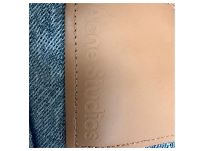 Jeans a gamba larga strappati in cotone blu Acne Studios - vista 4