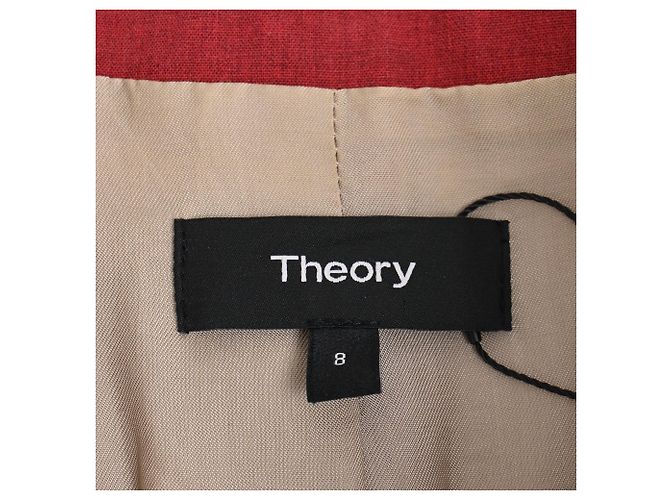 Blazer de lino rojo de un solo botón Theory Roja - vista 4