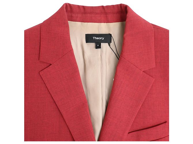 Blazer de lino rojo de un solo botón Theory Roja - vista 5