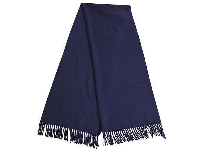 Fransen-Schal von Acne Studios aus marineblauer Wolle - Ansicht 2