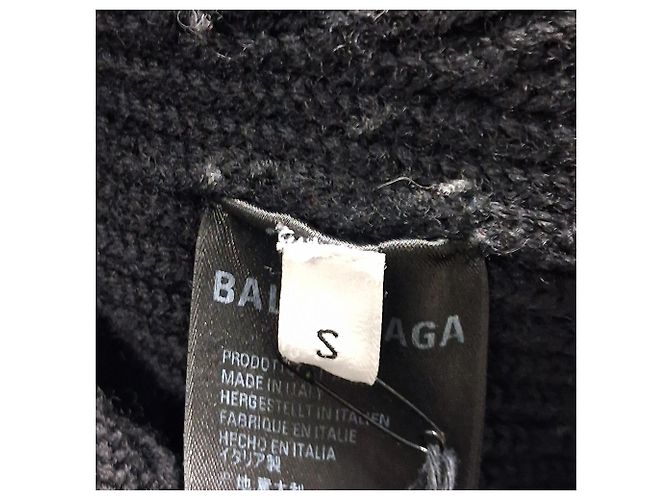 Balenciaga Panelled Halb-Zip Pullover aus schwarzer Wolle - Ansicht 7