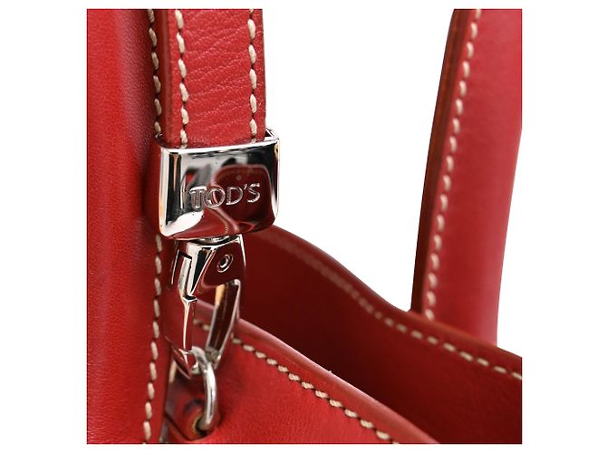 Bolsa D Tote Tod's em couro bordô Vermelho Bordeaux - vista 10