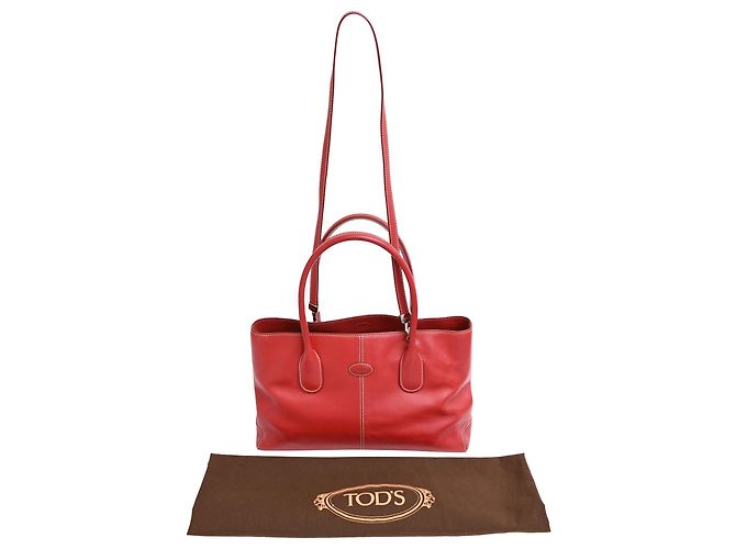 Bolsa D Tote Tod's em couro bordô Vermelho Bordeaux - vista 12