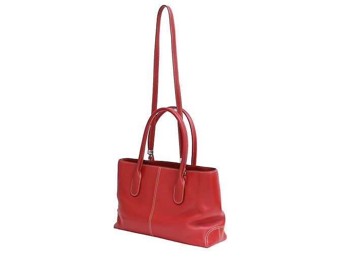 Bolsa D Tote Tod's em couro bordô Vermelho Bordeaux - vista 3