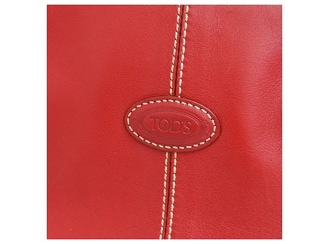 Bolsa D Tote Tod's em couro bordô Vermelho Bordeaux - vista 8