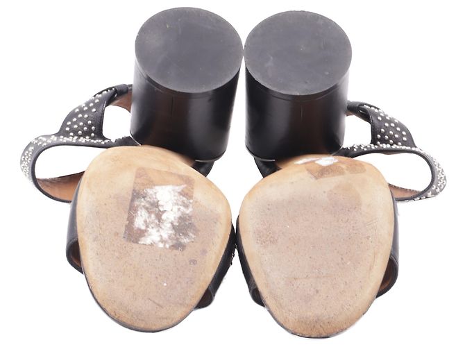Sandali con tacco a blocco e cinturino alla caviglia con borchie in pelle nera di Givenchy Nero - vista 9