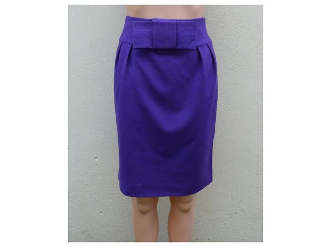 Falda Tulipán Céline de Lana Violeta Púrpura - vista 2