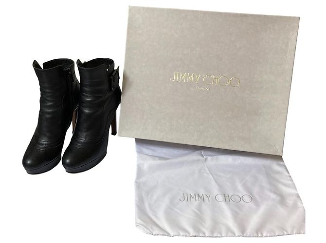 Lederkurze Stiefel JIMMY CHOO Schwarz - Ansicht 10