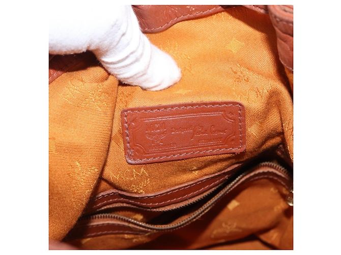Borsa a spalla MCM Visetos in tela e pelle Marrone - vista 6
