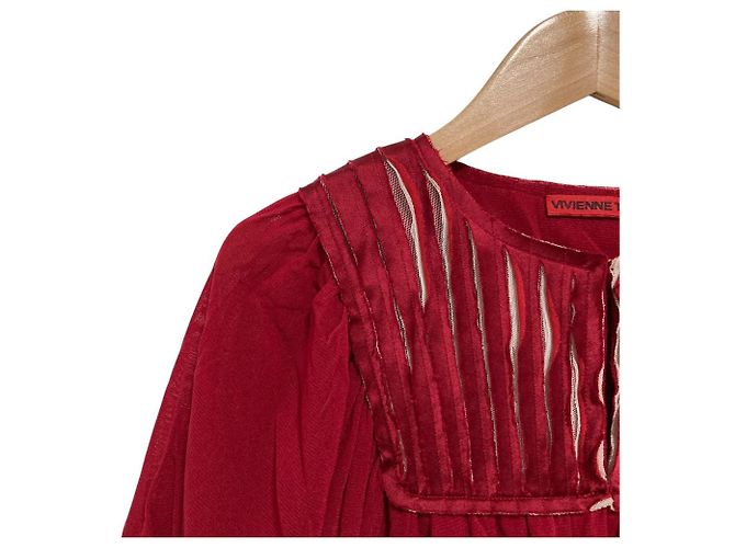 Autre Marque Power Net Bluse VIVIENNE TAM Rot - Ansicht 2