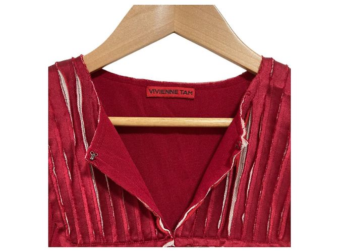 Autre Marque Power Net Bluse VIVIENNE TAM Rot - Ansicht 4