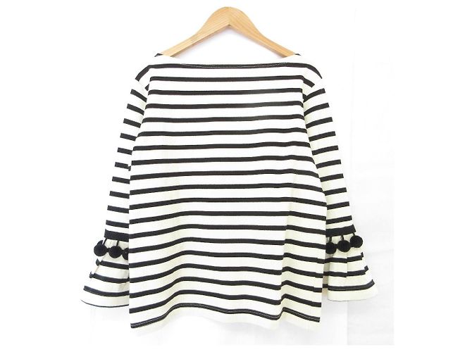 Top in cotone a righe MARC JACOBS Nero Bianco sporco - vista 2