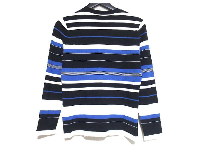 Autre Marque Gestreifter Strickpullover Mackintosh London Weiß Blau Marineblau - Ansicht 2