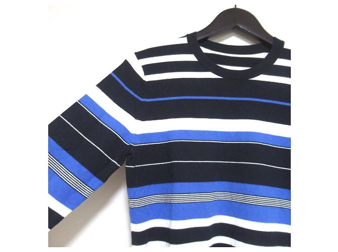 Autre Marque Gestreifter Strickpullover Mackintosh London Weiß Blau Marineblau - Ansicht 3