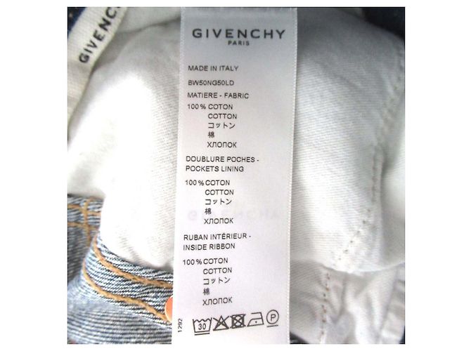 Jeans de mezclilla rectos y cortos con detalles de cadena Givenchy Azul - vista 10