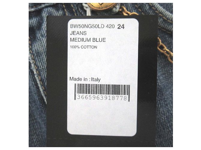 Jeans de mezclilla rectos y cortos con detalles de cadena Givenchy Azul - vista 12
