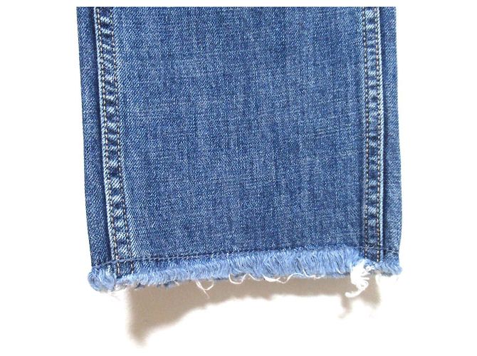 Jeans de mezclilla rectos y cortos con detalles de cadena Givenchy Azul - vista 7