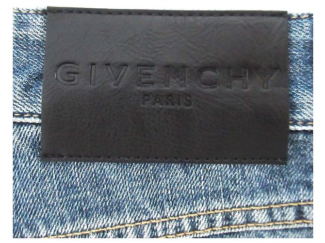 Jeans de mezclilla rectos y cortos con detalles de cadena Givenchy Azul - vista 8
