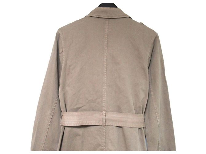 Autre Marque Trench coat duplo abotoado com cinto NSF Marrom Bege - vista 4
