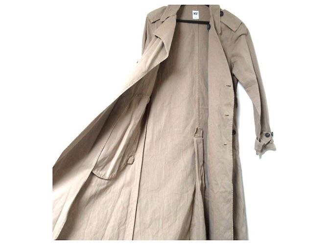 Autre Marque Trench coat duplo abotoado com cinto NSF Marrom Bege - vista 5