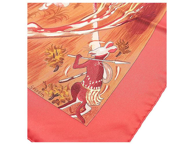 Seidenschal Hermès Carre 90 KUGGOR TREE Rot - Ansicht 9