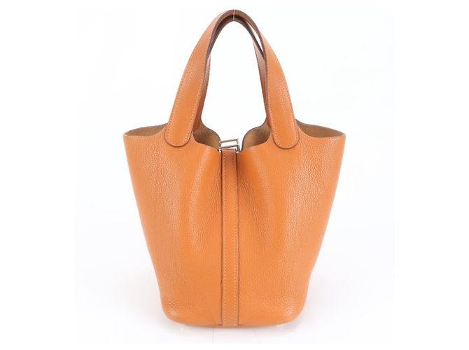 Bolsa de couro laranja Picotin PM da Hermès - vista 3