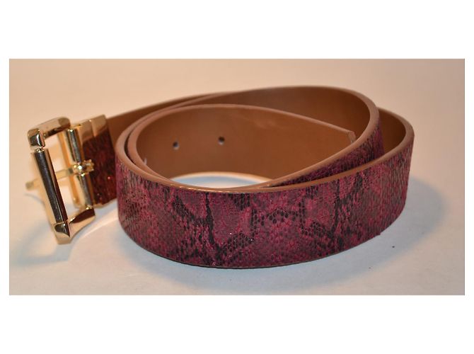 Steve Madden Gürtel Leder dunkelrot 85cm Bordeaux - Ansicht 2