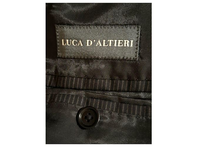 Autre Marque Completo giacca e pantaloni gessati Luca D'Altieri Nero Grigio - vista 11