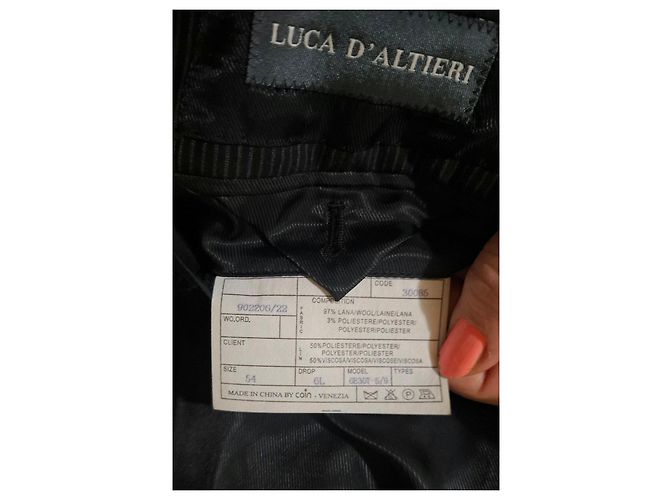 Autre Marque Completo giacca e pantaloni gessati Luca D'Altieri Nero Grigio - vista 12