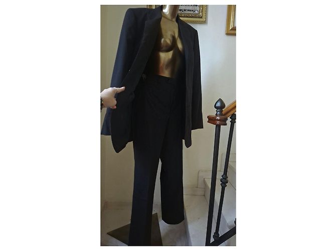 Autre Marque Completo giacca e pantaloni gessati Luca D'Altieri Nero Grigio - vista 2