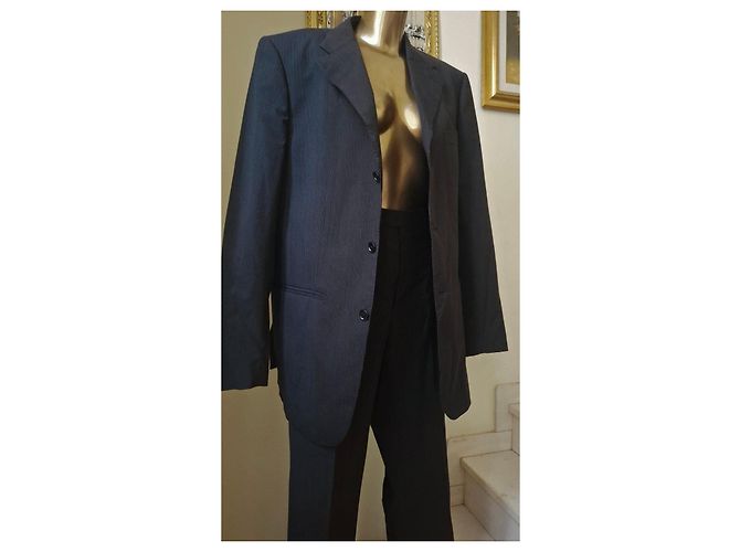 Autre Marque Completo giacca e pantaloni gessati Luca D'Altieri Nero Grigio - vista 3