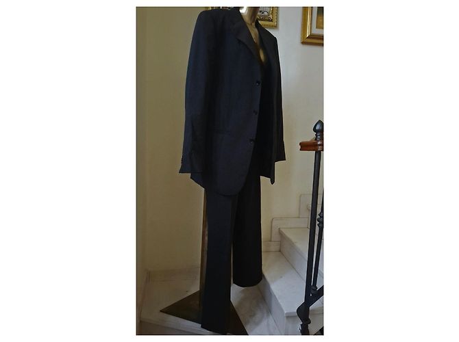 Autre Marque Completo giacca e pantaloni gessati Luca D'Altieri Nero Grigio - vista 4