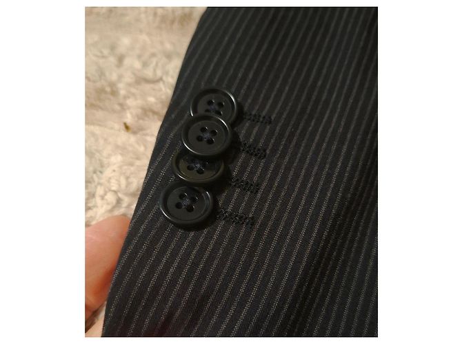 Autre Marque Completo giacca e pantaloni gessati Luca D'Altieri Nero Grigio - vista 7