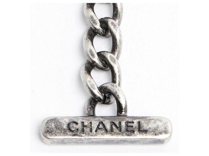 Chanel Gripoix Charm per Borsa in Metallo Argento e Vetro - vista 2