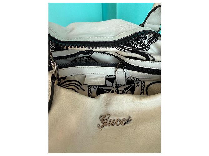 Borsa a spalla Gucci grande in pelle bianca Bianco - vista 10