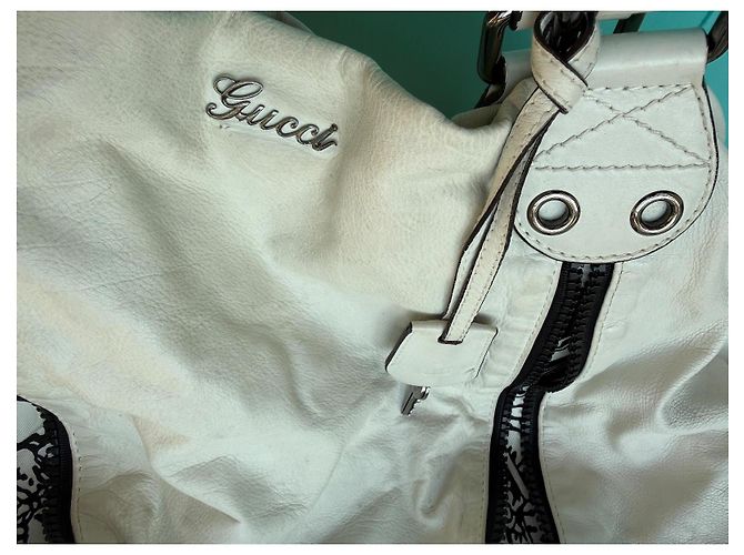 Borsa a spalla Gucci grande in pelle bianca Bianco - vista 15