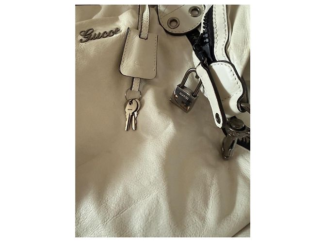 Borsa a spalla Gucci grande in pelle bianca Bianco - vista 17