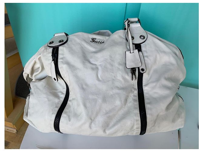 Borsa a spalla Gucci grande in pelle bianca Bianco - vista 7