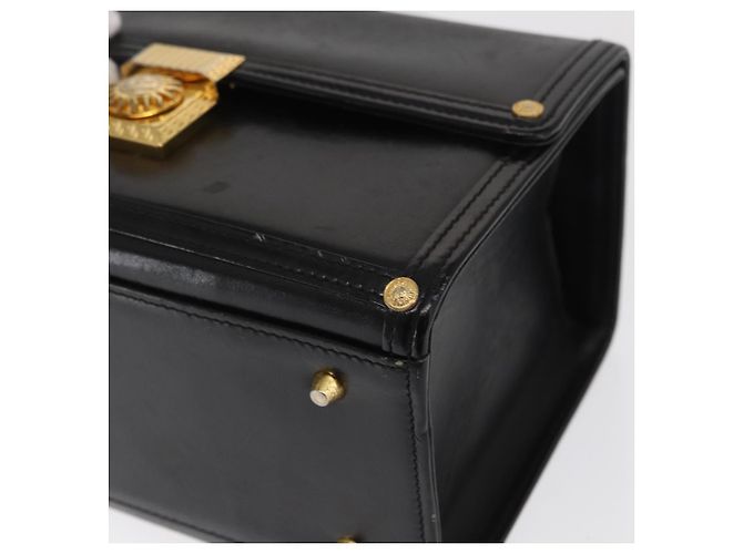 Borsa a mano in pelle nera e oro VERSACE Auth ka1996 Nero D'oro - vista 14