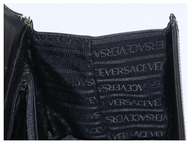 Borsa a mano in pelle nera e oro VERSACE Auth ka1996 Nero D'oro - vista 19