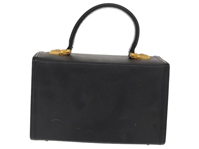 Borsa a mano in pelle nera e oro VERSACE Auth ka1996 Nero D'oro - vista 2