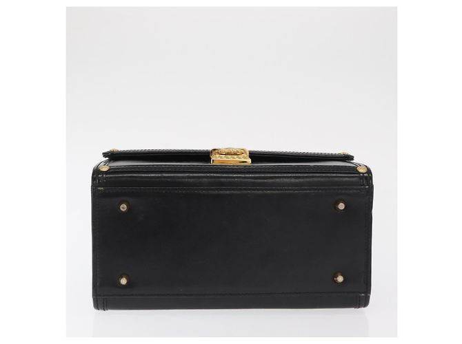 Borsa a mano in pelle nera e oro VERSACE Auth ka1996 Nero D'oro - vista 5
