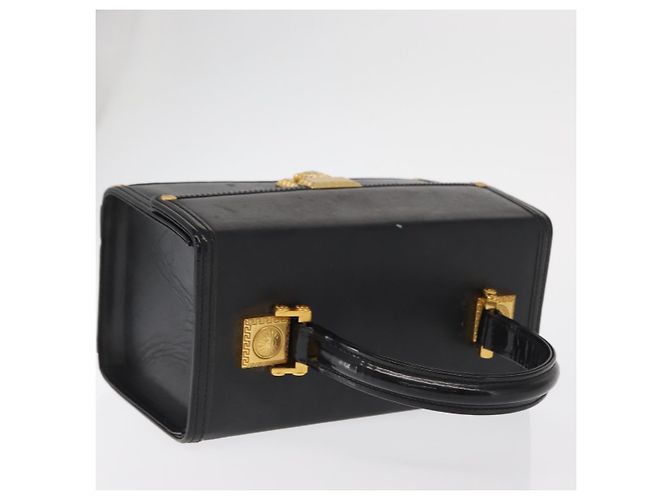 Borsa a mano in pelle nera e oro VERSACE Auth ka1996 Nero D'oro - vista 6