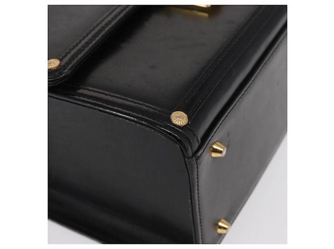 Borsa a mano in pelle nera e oro VERSACE Auth ka1996 Nero D'oro - vista 9