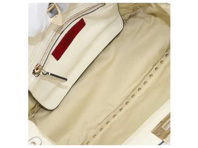 VALENTINO Borsa in pelle 2 in 1 Bianco Oro Auth bs32858 D'oro - vista 11