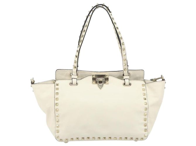 VALENTINO Borsa in pelle 2 in 1 Bianco Oro Auth bs32858 D'oro - vista 13